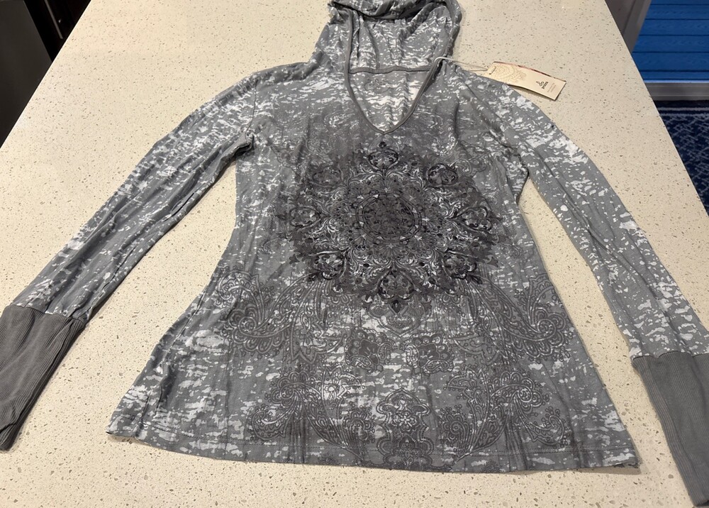 NWT prAna Women's XL Chai Hoodie Lightweight Gravel Organic Cotton Made In USA